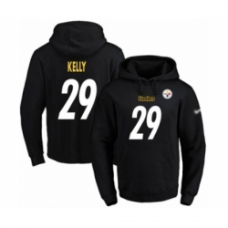 Football Mens Pittsburgh Steelers 29 Kam Kelly Black Name Number Pullover Hoodie