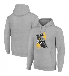 Men Starter Heather Gray Pittsburgh Steelers Player X Fleece Pullover Hoodie