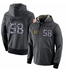 NFL Mens Nike Pittsburgh Steelers 58 Jack Lambert Stitched Black Anthracite Salute to Service Player Performance Hoodie