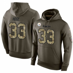 NFL Nike Pittsburgh Steelers 33 Merril Hoge Green Salute To Service Mens Pullover Hoodie