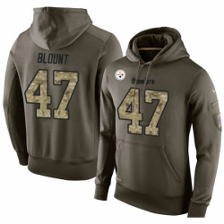 NFL Nike Pittsburgh Steelers 47 Mel Blount Green Salute To Service Mens Pullover Hoodie