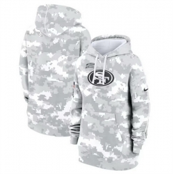 Women San Francisco 49ers 2024 Arctic Camo Salute To Service Club Fleece Pullover Hoodie