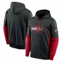 Men San Francisco 49ers Black Color Block Fleece Performance Pullover Hoodie