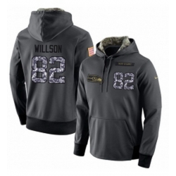 NFL Mens Nike Seattle Seahawks 82 Luke Willson Stitched Black Anthracite Salute to Service Player Performance Hoodie