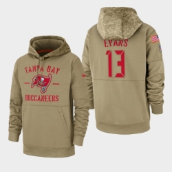 Mens Tampa Bay Buccaneers 13 Mike Evans 2019 Salute to Service Sideline Therma Pullover Hoodie Tan