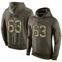 NFL Nike Tampa Bay Buccaneers 63 Lee Roy Selmon Green Salute To Service Mens Pullover Hoodie