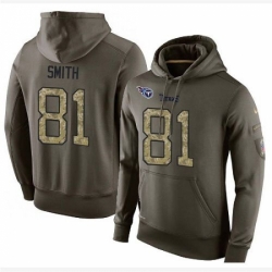 NFL Nike Tennessee Titans 81 Jonnu Smith Green Salute To Service Mens Pullover Hoodie