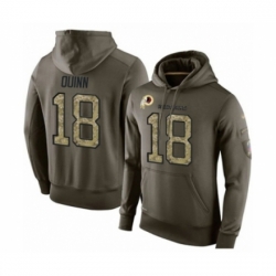 Football Mens Washington Redskins 18 Trey Quinn Green Salute To Service Pullover Hoodie