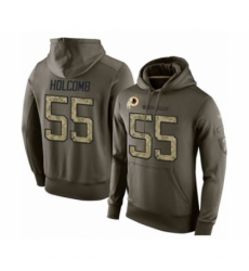 Football Mens Washington Redskins 55 Cole Holcomb Green Salute To Service Pullover Hoodie