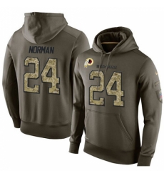 NFL Nike Washington Redskins 24 Josh Norman Green Salute To Service Mens Pullover Hoodie