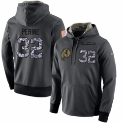 NFL Nike Washington Redskins 32 Samaje Perine Stitched Black Anthracite Salute to Service Player Performance Hoodie