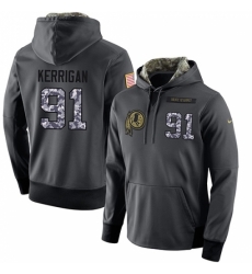 NFL Nike Washington Redskins 91 Ryan Kerrigan Stitched Black Anthracite Salute to Service Player Performance Hoodie