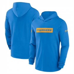 Men Los Angeles Chargers Blue Sideline Performance Hoodie