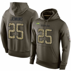 NFL Nike Los Angeles Chargers 25 Rayshawn Jenkins Green Salute To Service Mens Pullover Hoodie