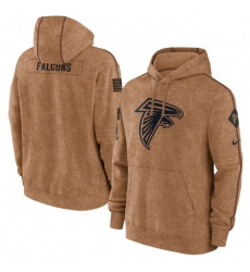 Men Atlanta Falcons 2023 Brown Salute To Service Pullover Hoodie