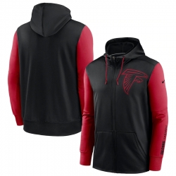 Men Atlanta Falcons Black Red Fan Gear Mascot Performance Full Zip Hoodie