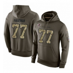 NFL Nike Atlanta Falcons 77 RaShede Hageman Green Salute To Service Mens Pullover Hoodie