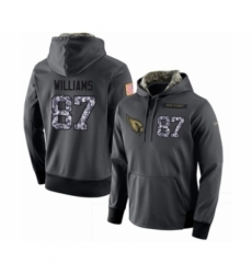 Football Mens Arizona Cardinals 87 Maxx Williams Stitched Black Anthracite Salute to Service Player Performance Hoodie