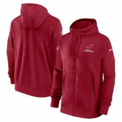 Men Arizona Cardinals Black Sideline Club Performance Full Zip Hoodie