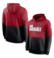 Men Arizona Cardinals Nike Sideline Impact Lockup Performance Pullover Hoodie Cardinal Black