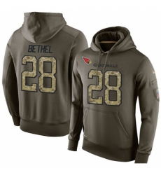 NFL Nike Arizona Cardinals 28 Justin Bethel Green Salute To Service Mens Pullover Hoodie