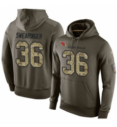 NFL Nike Arizona Cardinals 36 D J Swearinger Green Salute To Service Mens Pullover Hoodie