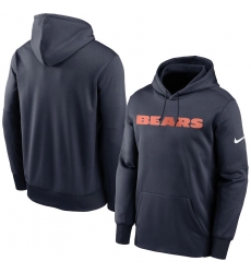 Men Chicago Bears Nike Fan Gear Wordmark Performance Pullover Hoodie Navy