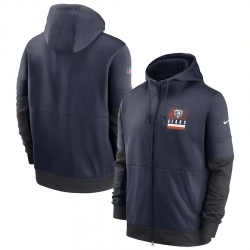 Men Chicago Bears Nike Sideline Impact Lockup Performance Full Zip Hoodie Navy