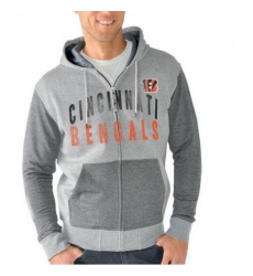 NFL Cincinnati Bengals G III Sports by Carl Banks Safety Tri Blend Full Zip Hoodie Heathered Gray