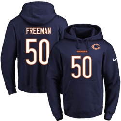 NFL Mens Nike Chicago Bears 50 Jerrell Freeman Navy Blue Name Number Pullover Hoodie