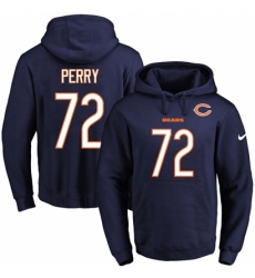 NFL Mens Nike Chicago Bears 72 William Perry Navy Blue Name Number Pullover Hoodie