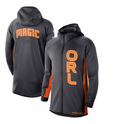 Men Nike Orlando Magic AnthraciteOrange 201920 Earned Edition Showtime Full Zip Performance Hoodie