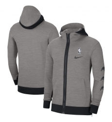 Men Nike Orlando Magic Heathered Charcoal Authentic Showtime Performance Full Zip Hoodie Jacket