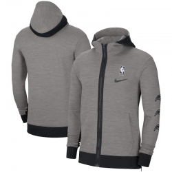 Men Nike Orlando Magic Heathered Charcoal Authentic Showtime Performance Full Zip Hoodie Jacket