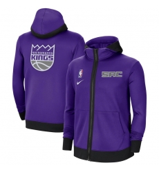 Men Nike Sacramento Kings Purple Authentic Showtime Performance Full Zip Hoodie Jacket