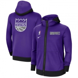 Men Nike Sacramento Kings Purple Authentic Showtime Performance Full Zip Hoodie Jacket