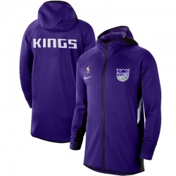 Men Nike Sacramento Kings Purple Authentic Showtime Therma Flex Performance Full Zip Hoodie