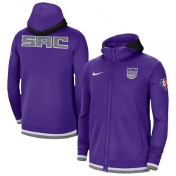 Men Sacramento Kings Nike 75th Anniversary Performance Showtime Full Zip Hoodie Jacket   Purple