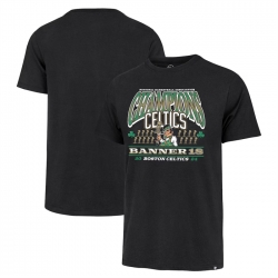 Men Boston Celtics Black 18 Time 2024 Finals Champions Banner Franklin T Shirt