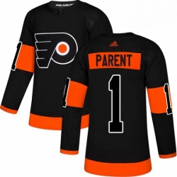 Mens Adidas Philadelphia Flyers 1 Bernie Parent Premier Black Alternate NHL Jersey 