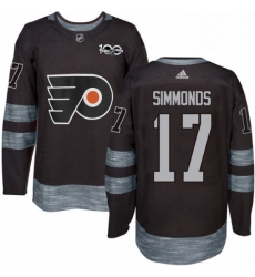 Mens Adidas Philadelphia Flyers 17 Wayne Simmonds Premier Black 1917 2017 100th Anniversary NHL Jersey 