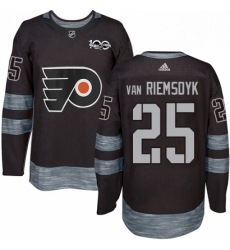 Mens Adidas Philadelphia Flyers 25 James Van Riemsdyk Authentic Black 1917 2017 100th Anniversary NHL Jersey 