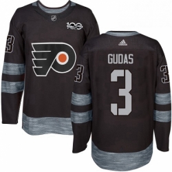 Mens Adidas Philadelphia Flyers 3 Radko Gudas Premier Black 1917 2017 100th Anniversary NHL Jersey 