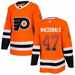 Mens Adidas Philadelphia Flyers 47 Andrew MacDonald Authentic Orange Drift Fashion NHL Jersey 