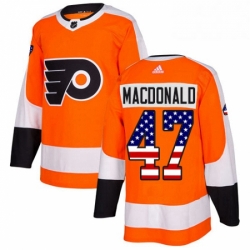 Mens Adidas Philadelphia Flyers 47 Andrew MacDonald Authentic Orange USA Flag Fashion NHL Jersey 