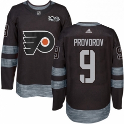 Mens Adidas Philadelphia Flyers 9 Ivan Provorov Premier Black 1917 2017 100th Anniversary NHL Jersey 