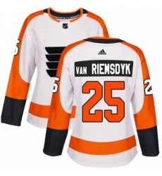 Womens Adidas Philadelphia Flyers 25 James Van Riemsdyk Authentic White Away NHL Jersey 