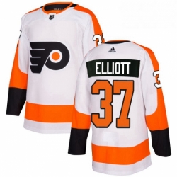 Womens Adidas Philadelphia Flyers 37 Brian Elliott Authentic White Away NHL Jersey 