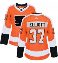 Womens Adidas Philadelphia Flyers 37 Brian Elliott Premier Orange Home NHL Jersey 