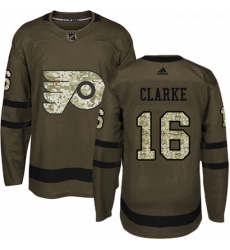 Youth Adidas Philadelphia Flyers 16 Bobby Clarke Authentic Green Salute to Service NHL Jersey 